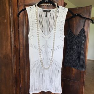 SOLD-Banana Republic white knit crochet tank top